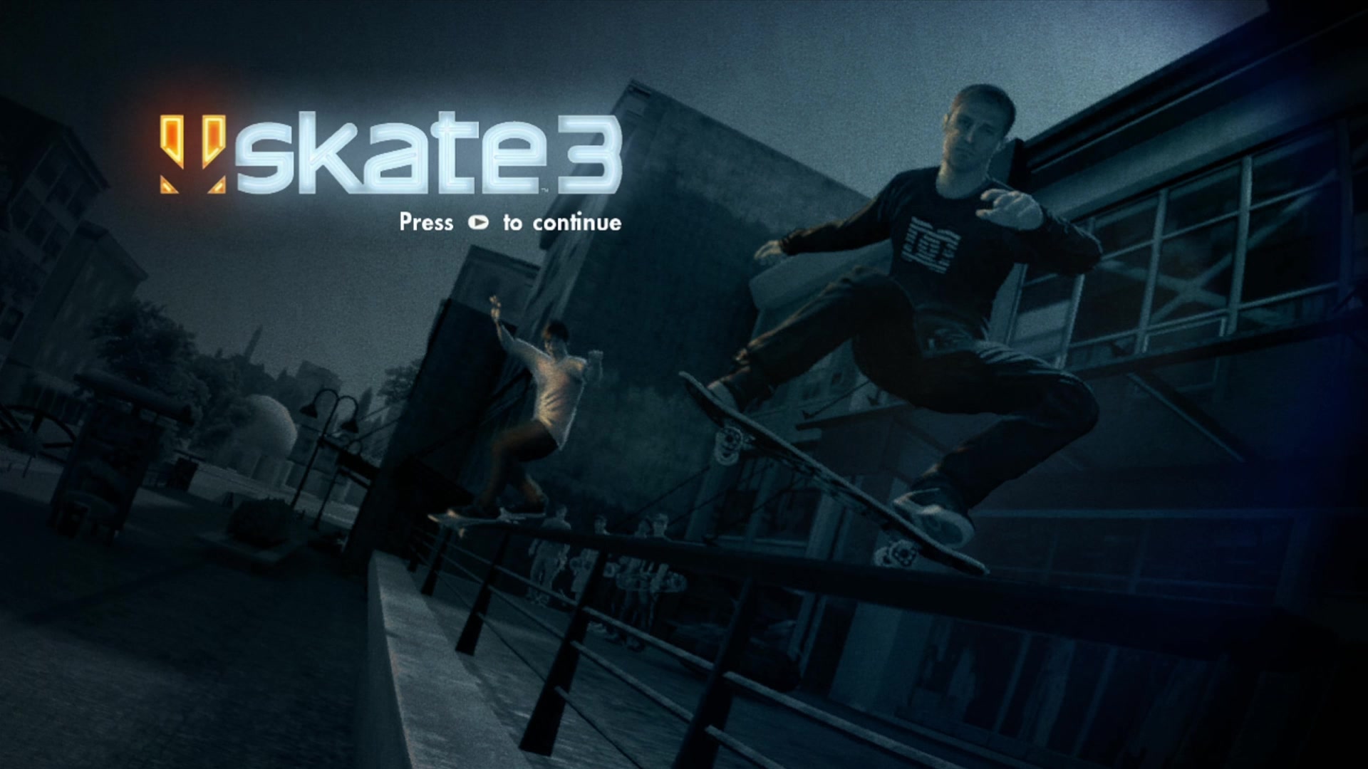Skate 3 title screen for Xbox 360
